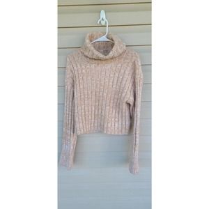 UO Urban Outfitters Cropped‎ Heavy Knit Turtle Neck Sweater Size XS Oversized